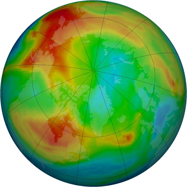 Arctic ozone map for 23 February 1997
